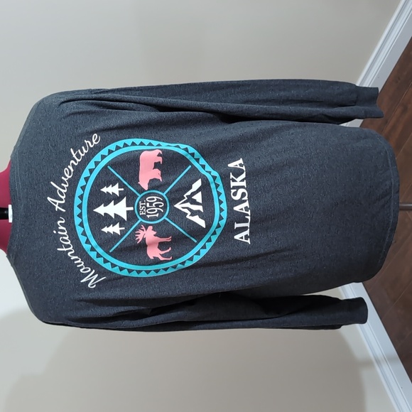 💵2/$10Bundle and Save💵 Fruit of the Loom| Grey Alaska Long Sleeved T-shirt - Picture 3 of 10